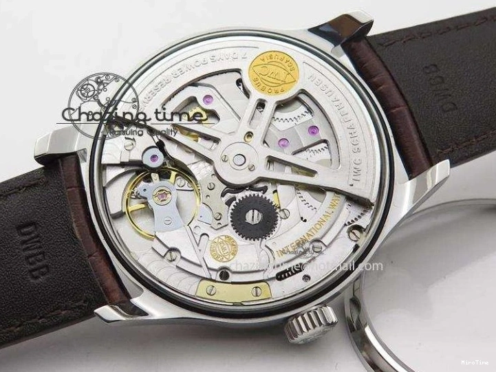 MIROTIME 0726 MoistureWicking Portuguese Real PR IW500704 ZF 1:1 Best Edition On Brown Leather Strap A52010 V 7311